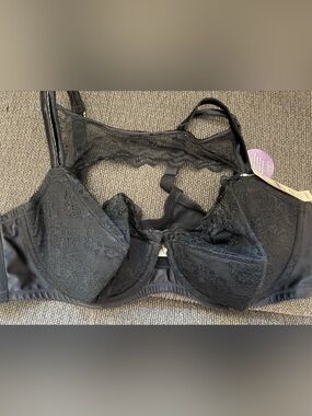 Cacique Black Lace Underwire Bra 46C